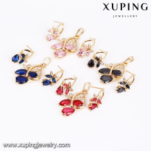 64180 Xuping wholesale colorful fashion two pieces set gold plated zircon alloy jewelry